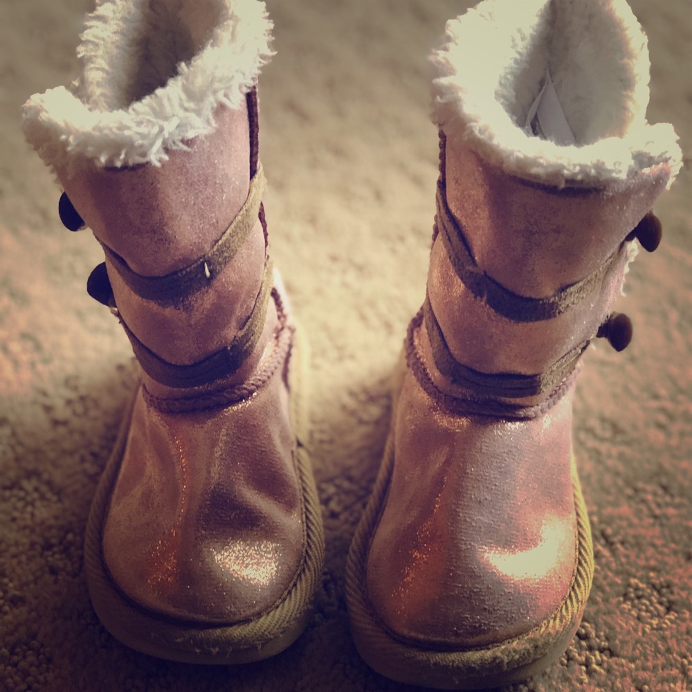 Dusty Rose Shimmery Toddler Boots